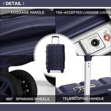 Large Capacity Hard Suitcase Lightweight ABS Spinner Wheel Trolley Case With TSA Password Lock Available In 20" 24" And 28" Sizes Ideal For Business Travel Carry-On And Check-In Luggage For Men And Women Holiday Travel Suitcase Suitcases Suit Case Durable Travel Luggage Carry On - Navy Blue - View 6