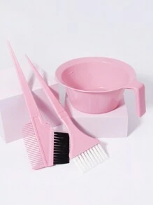 3pcs Hair Coloring Set, Includes Dye Brush, Tinting Bowl And Applicator Bottle, Suitable For Salon Use, Hair Tools, Hair Products And Accessories For Barber Salon Beauty Travel Essentials
