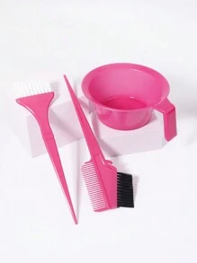 3pcs Hair Coloring Set, Includes Dye Brush, Tinting Bowl And Applicator Bottle, Suitable For Salon Use, Hair Tools, Hair Products And Accessories For Barber Salon Beauty Travel Essentials