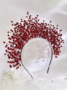 1件闪亮水晶树枝造型森林仙子皇冠头饰，适合节日庆典、派对装扮、新娘婚礼、舞台表演、春夏度假、女士家居美发配饰 - 彩色 - 查看 14