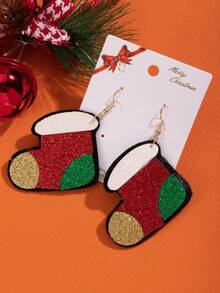 1 Pair Girls Christmas Earrings Snowman Pendant Earrings Christmas Tree Bell Reindeer Snowflake Earrings Jewelry Christmas Gift - one-size - View 27