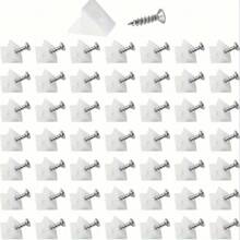 50pcs Drawer Support Wedges With Screws - Durable Plastic & Metal Brackets For Cabinets, Bookshelves & Drawers - 90 Degree Angle Fasteners For Home Repair