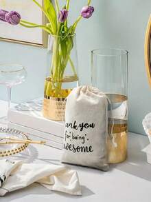 2/5/10 piezas Bolsa de regalo beige con texto de agradecimiento - Le agradecemos su apoyo. Nos gustaría enviarle un pequeño obsequio - Bolsas de agradecimiento - como bolsa de regalo de fiesta con la frase "Gracias por ser increíble" impresa, para expresar nuestra gratitud a nuestros empleados, colegas y amigos. Regalo para la novia, damas de honor y padrinos de boda - Beis - Ver 7