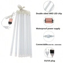 1 件 30 厘米/50 厘米 LED 流星雨管灯串、管状仙女灯、户外防水灯串，适用于圣诞新年花园庭院露台树装饰 - 查看 3
