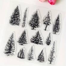 圣诞树/树印章/印章用于 DIY 剪贴簿/卡片制作/相册装饰硅胶印章工艺品 - 無色 - 查看 2