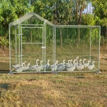 Froadp Outdoor Metal Rabbit Run With Sun Protection - Roof Door And Lock Stable Small Animal Run For Chickens, Ducks And Small Animals - 銀色 - 查看 7