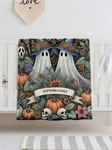 Personalized Halloween Blanket Mummy - Funny Halloween Blanket - Custom Name Mummy Blanket - Cute Halloween Gift, Halloween Blanket