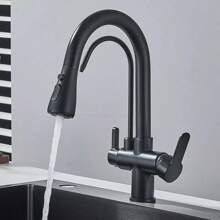 Modern Kitchen Tap, Kitchen Tap With Purified Water, Pull-Out Kitchen Tap - Black - View 3