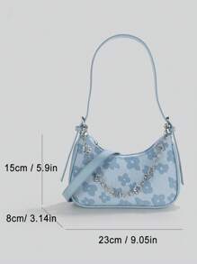 Women's Jacquard Bags Casual Mini Underarm Saddle Bag Satchel Purse And Top Handle Handbags