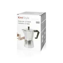1 chiếc ấm pha cà phê espresso Moka Pot hình bát giác bằng nhôm Ý cổ điển màu bạc/đen - 21cm - Xem 2