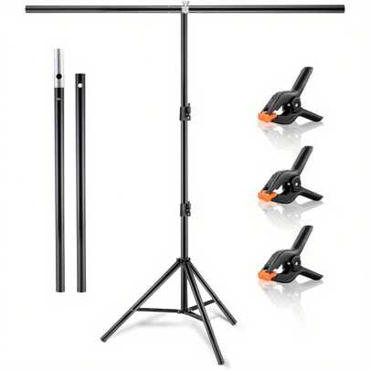 Adjustable Portable Kit Photography Studio Background Stand Background Stand  Large Background Stand, 1.5-Meter-Wide, 2 Meter-High Background, Photography Studio Background Stand