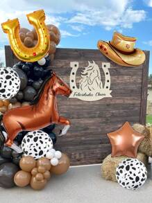 Bộ 7 quả bóng bay tiệc phương Tây, bao gồm bóng bay hình mũ cao bồi màu nâu, bóng bay lá ngựa màu nâu, bóng bay in hình con bò, bóng bay hình móng ngựa, thích hợp cho tiệc sinh nhật theo chủ đề miền Tây hoang dã, trang trí tiệc độc thân và trang trí trang trại, lý tưởng để trang trí tiệc sinh nhật phương Tây, trang trí tiệc độc thân Last Rodeo, - Nhiều màu - Xem 4