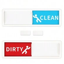 STLEKAN Czysty i brudny znak magnetyczny zmywarki, opcjonalny klej, magnetyczny wystrój kuchni, łatwy do odczytania, odporny na zarysowania, magnesy do przesuwania okiennic do zmywarki, akcesoria domowe - Wielokolorowe - Zobacz 12