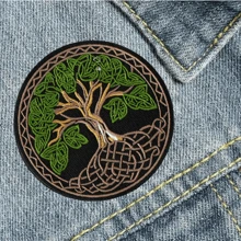 3.5 Inch Colorful World Tree, Celtic Tree Of Life, Punky Cool Rock Cartoon Outdoor Adventure Motorcycle Riding Sew On Patch DIY Clothing Accessories Embroidery Patch Iron On Applique Halloween Summer, School - Multicolor - View 4