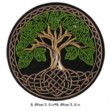 3.5 Inch Colorful World Tree, Celtic Tree Of Life, Punky Cool Rock Cartoon Outdoor Adventure Motorcycle Riding Sew On Patch DIY Clothing Accessories Embroidery Patch Iron On Applique Halloween Summer, School - Multicolor - View 3