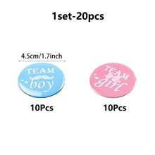 10/20 件套性别揭示派对别针，男女通用蓝色蝴蝶结，胡须设计金属胸针，男女皆宜