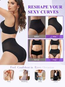 2PCS Patchwork Mesh Low Rise Body Shaper Slimming Shorts,Tummy Control Underwear Panties For Women
