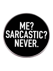 1 件“我从不嘲笑他人”讽刺口号胸针，讽刺英文文字翻领别针，极简主义创意趣味金属合金徽章配件 - 黑色 - 查看 4