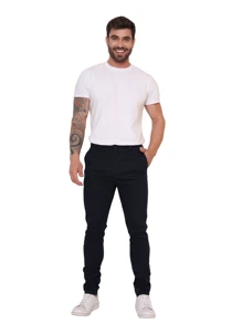 BNB Calça Alfaiataria Masculina Esporte fino - Azul - Visão 2