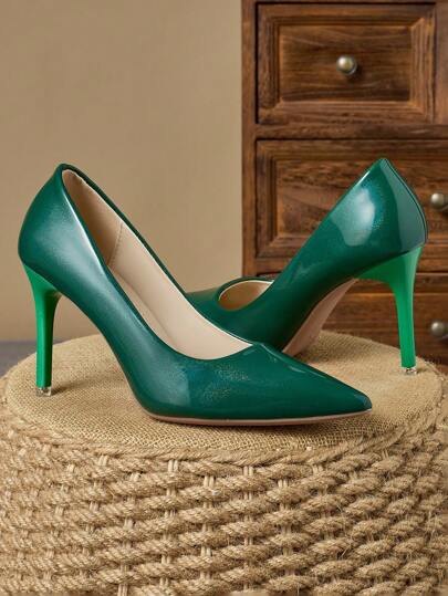 Chaussures à talons hauts élégantes pour femmes, bout pointu, faible cambrure, talon fin de 9 cm, pour le shopping, les voyages, l'extérieur - rose, kaki, marron, marine, noir