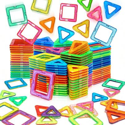 Magnetic Starter Set, Classroom Essential, Halloween Children's Toy Gift, Preschool Magnetic Building Blocks, Magnetic Construction Toys, Montessori Learning Games For Boys And Girls, Random Colors
