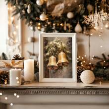 Conjunto de 3 impresiones de arte de pared rústico navideño, pósters de lienzo navideños, bola de nieve del árbol de Navidad, campanas de cascabel, arte de libro pintura al óleo vintage, decoración de Academia Oscura, decoración de invierno, regalos navideños para dormitorio, sala de estar, pasillo, decoración del hogar, sin marco
