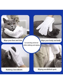 3/1 盒宠物湿巾 - 适用于猫和狗的温和泪痕去除湿巾，宠物眼部/牙齿/耳朵护理必需品，用于清洁宠物耳朵、眼睛、牙齿污垢