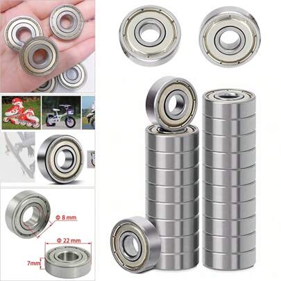 40pcs S608ZZ Stainless Steel Ball Bearing Double Shielded S608Z Bearings 8*7*22