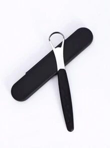 CIMACA 1 件黑色不锈钢刮舌器，带 1 个收纳盒，口腔护理舌头清洁器，减少口臭，成人舌头清洁工具，适合旅行，随时保持口腔清新