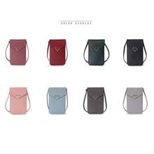Nueva bolsa para teléfono móvil, versión coreana de una bolsa pequeña y versátil para estudiantes, con pantalla táctil transparente, bolsa cruzada diagonal para teléfono, bolso de hombro para damas y mujeres, cartera y monedero