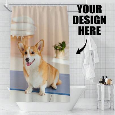 Customized Image Shower Curtain, Photo Shower Curtain, Custom Bathroom Shower Curtain, Personalized Design Shower Curtain, Soft Waterproof Bathroom Decor, Wedding Couples Family Holiday Birthday Friends Gift For Dad And Mom Fall Decor Bathroom Accessories Back To School