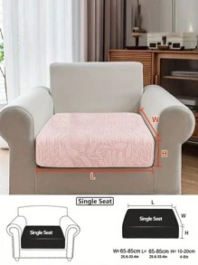 1入組花卉浮雕沙發套件,彈性天鵝絨材質,簡單甜美風格,全覆蓋設計,適合沙發座椅,靠背和扶手。適合各種季節,適用於各種沙發 - 粉色 - 查看 8