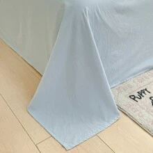 Set de ropa de cama de 4 piezas con lazos rosas, tela de poliéster suave y fácil de lavar con diseño de cuadros azul y blanco texturizado, adecuado para niños de 7+ años y adolescentes (1 funda nórdica + 1 sábana plana + 2 fundas de almohada, sin relleno) para el Día de San Valentín