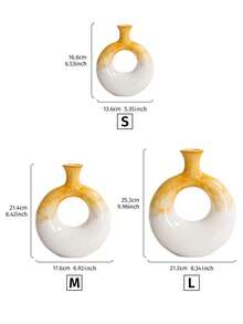 1pc Nordic Style Colorful Circle Shaped Resin Vase, Handpainted Home Decor Vase For Living Room, Entryway, Vase For Dried Flowers, Suitable For Table Decoration In Home, Hotel - Multicolor - View 7