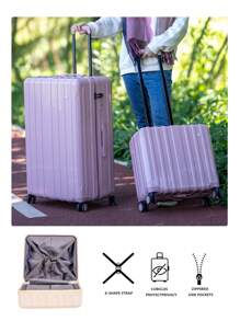 18/20/24/28 英寸精致行李箱 PC 粉色男女通用旅行行李箱旅行箱手提箱手提箱随身行李袋 - 粉色 - 查看 3