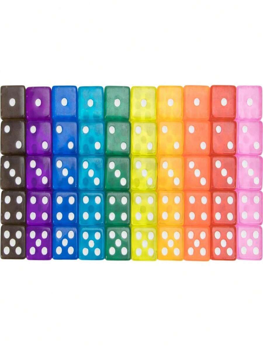 Vintage Translucent Dice - Pack Of 50 - Blue and White - View 1