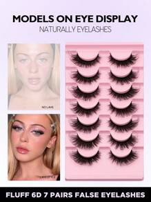 GROINNEYA 7 对假睫毛猫眼睫毛仿貂睫毛自然蓬松浓密睫毛延长自然浓密假睫毛旅行必备化妆工具 (MC05) 假睫毛、睫毛、睫毛、假睫毛 - 黑色 - 查看 5