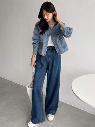 休闲百搭牛仔长袖宽松外套