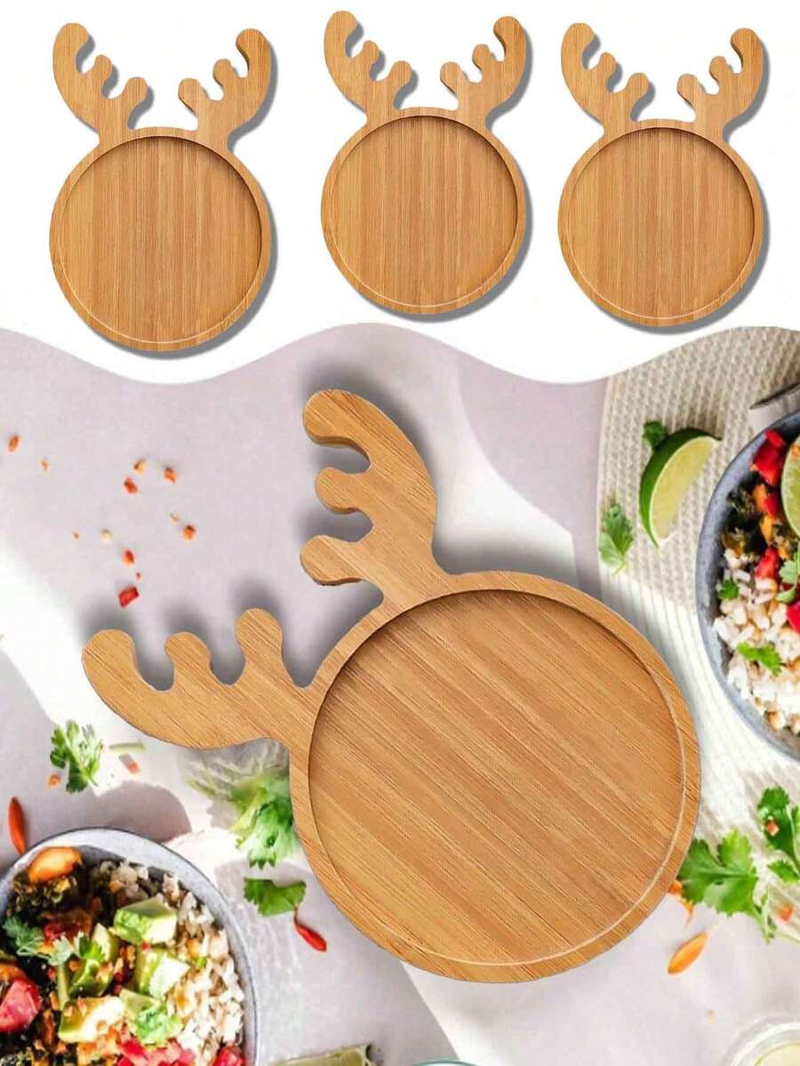 1pc Wooden Pumpkin Face Halloween Plate, Snack Cookie Tray, Dining