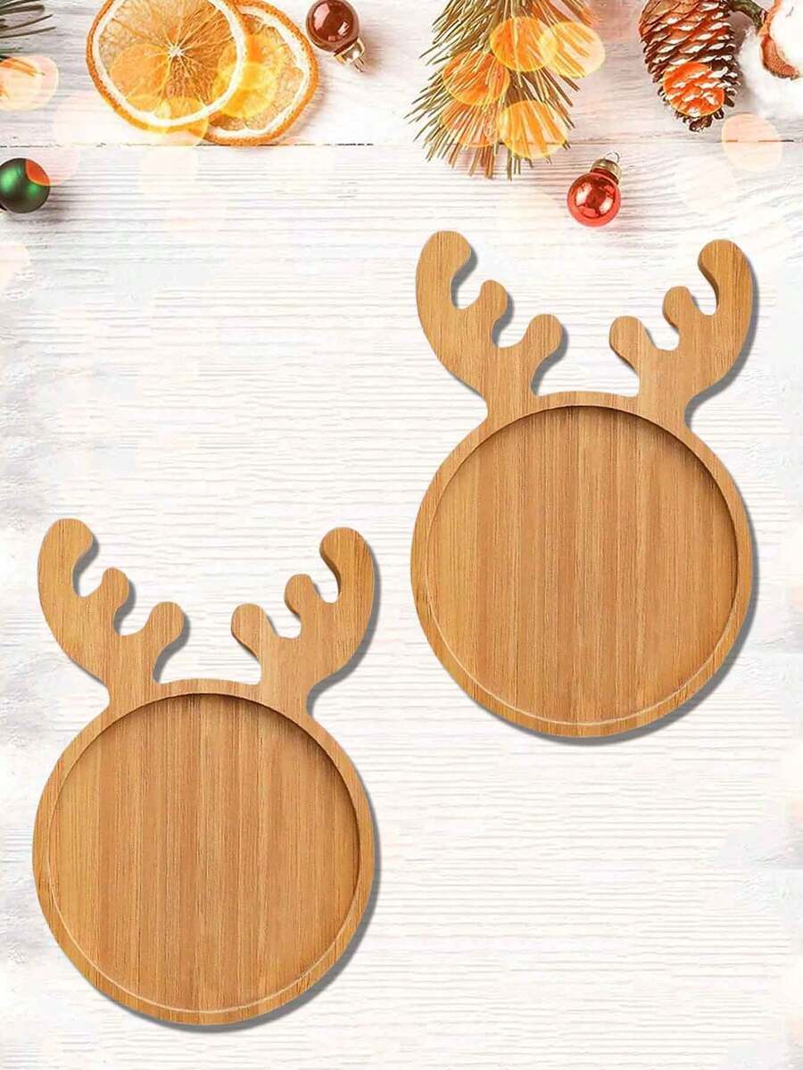 1pc Wooden Pumpkin Face Halloween Plate, Snack Cookie Tray, Dining