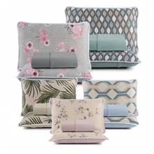 3-Piece Standard Double Sheet Set In 100% Cotton Mesh - 藍色 - 查看 3