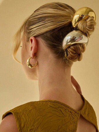 1件装 2024新款金属光滑弹力马尾发夹头饰复古时尚发饰，礼品，旅行，女士礼物，发饰，圣诞袜填充物，女士圣诞袜填充物，圣诞礼物，圣诞袜填充物，女士礼物，成人圣诞袜填充物，成人圣诞袜填充物，发饰，女士配饰，圣诞袜填充物，成人发饰，圣诞发饰，女士礼物创意，美容圣诞袜填充物