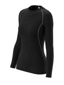 Camiseta de yoga de fitness para mujeres, camisa de secado rápido para correr, gimnasio y entrenamiento, capa base elástica y compresiva