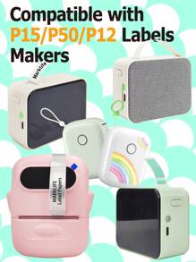 Marklife 透明标签制作胶带，热敏透明标签纸，自粘标签，兼容 P50/P15/P12 标签制作器，14X40mm（0.55 英寸 X 1.58 英寸），14X30mm 200 标签/卷，1 卷，透明底黑色 - 彩色 - 查看 10