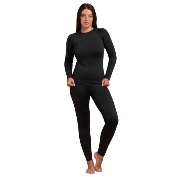 Segunda Pele Térmica Feminina para Inverno Peluciada Frio Extremo Kit Blusa + Calça 2 peças