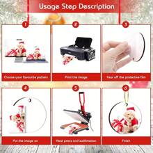 25 件空白升华圣诞装饰套装，7.5 厘米 MDF 圆盘配金色挂绳，双面热印，DIY 工艺，适合家居装饰 - 白色 - 查看 4
