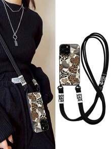 Lanyard Colorful Heart-Shaped Hollow Phone Case With Detachable Shoulder Strap, Thickened Scratch-Resistant Protective Cover, Compatible With IPhone 15/15 Pro Max, Compatible With IPhone 14/14 Pro Max, Compatible With IPhone 13/13 Pro Max, Compatible With IPhone 12/12 Pro Max, Compatible With IPhone 11/11 Pro, Compatible With IPhone XS/XR/7/8, Compatible With Samsung Galaxy A13 4G, A22, A21S, A51 4G, A52, S22 Ultra, A33 5G, Compatible With Redmi 10, Compatible With Redmi Note 11 4G, Compatible With Redmi Note 11 Lite, Compatible With Samsung, Compatible With Redmi Phones - Multicolor - View 1