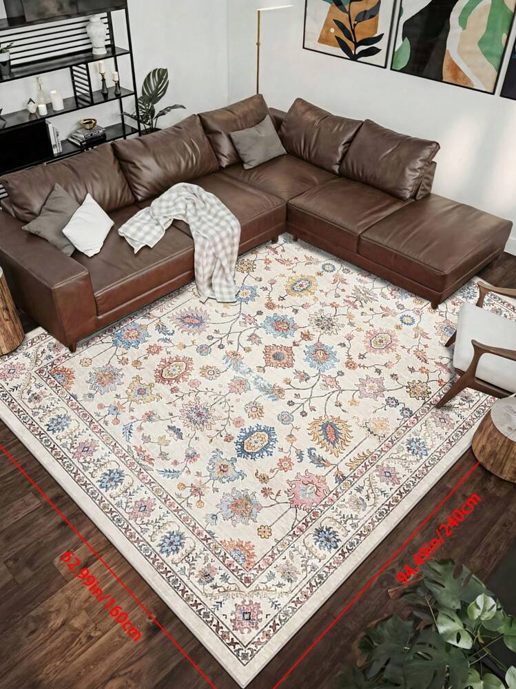 プリントインドアボヘミアンエリアラグ - 滑り止め、超薄型、超強力