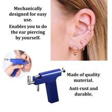 Ear Piercing Tool Stainless Steel Ear Piercing Gun With 18 Pairs Ear Stud For Salon And Home Use - Small Blue Gun + 18 Pairs Of Earrings - View 7