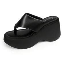 LAZZLU SHOES Women's Wedge Heel Comfortable Platform Clogs - Black - View 5